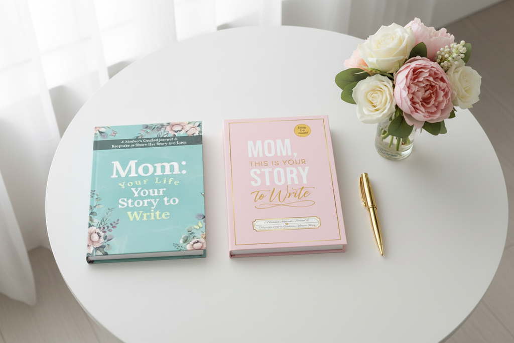 Both Mom Journals Side by Side - Modern Minimalist Scene